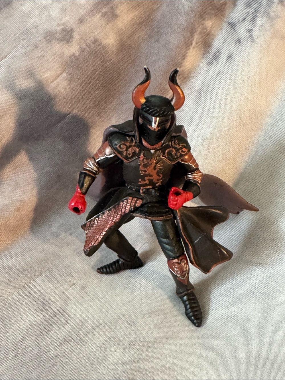 2006 Papo Black Dragon Knight figurine, notable for its distinctive horned